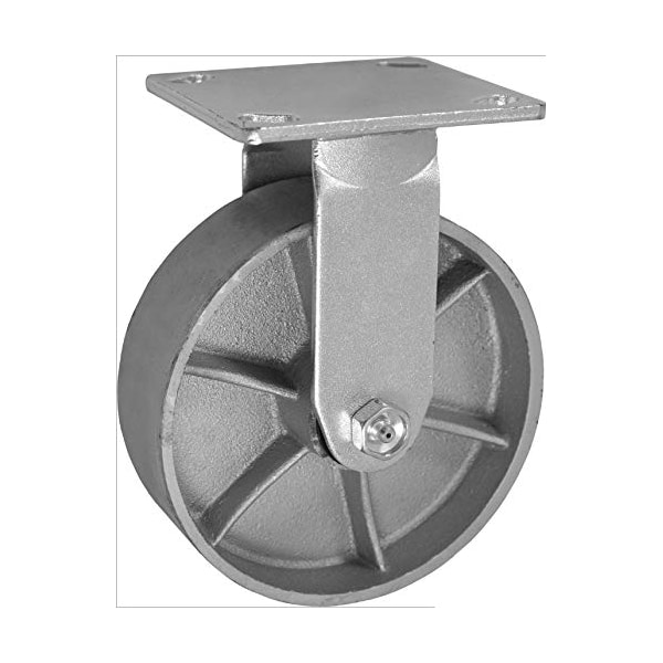 8x2 Rigid/Fixed Caster, SEMI-Steel CAST Iron Wheel, 1250 L